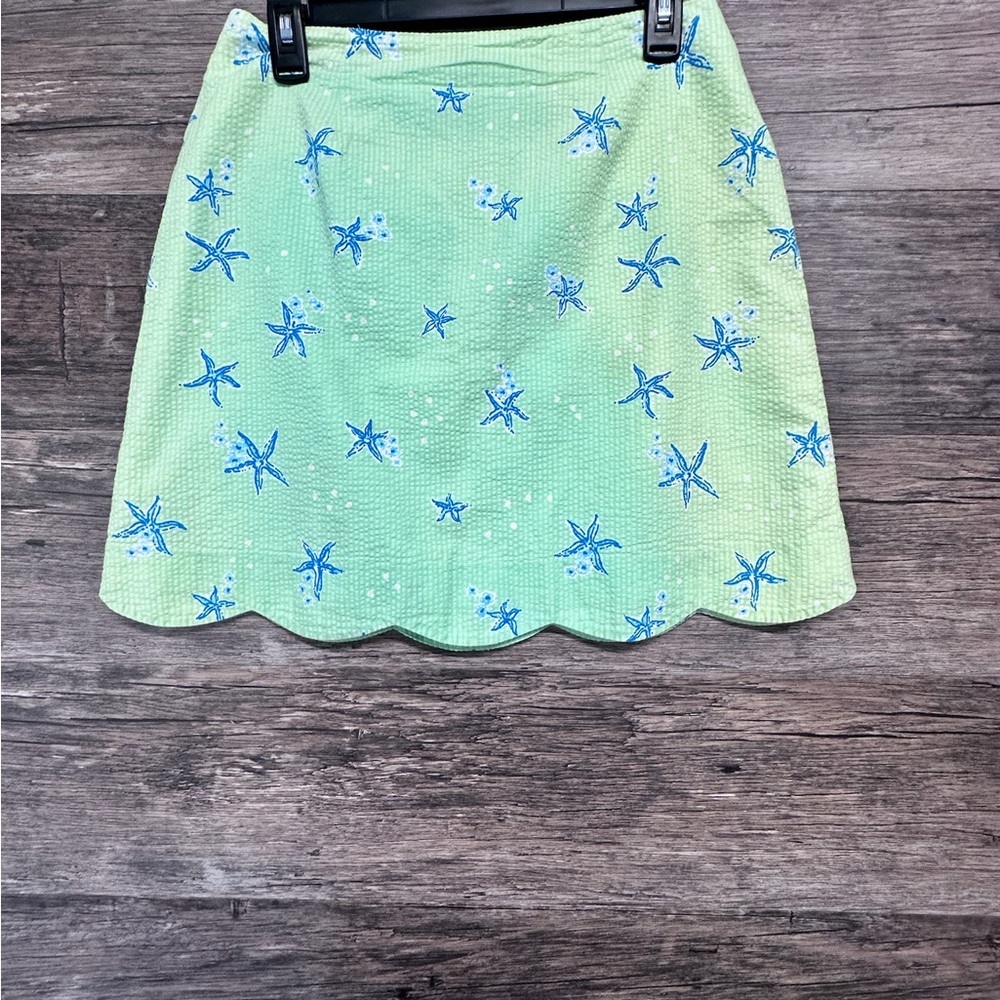 Lilly Pulitzer Green and Blue Starfish Mini Skirt